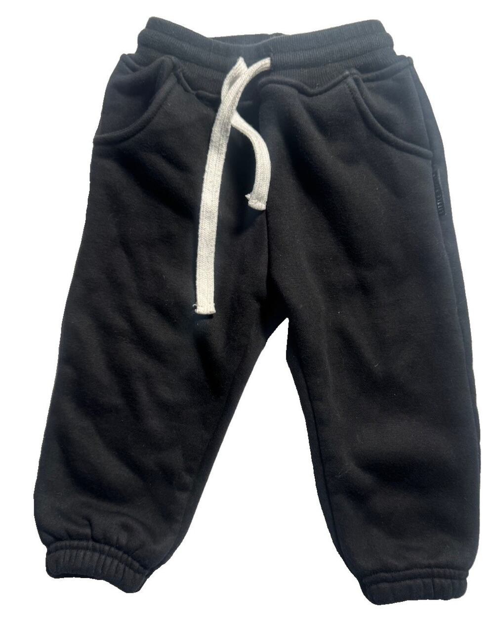 Little Bipsy Toddler Jogger Pants 18-24M Black Cotton Stretch Drawstring